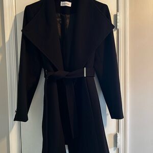 CalvinBlack Belted Coat